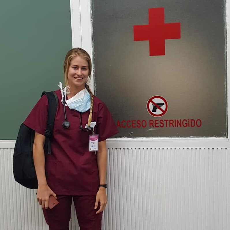 Frances at the Red Cross Clinic